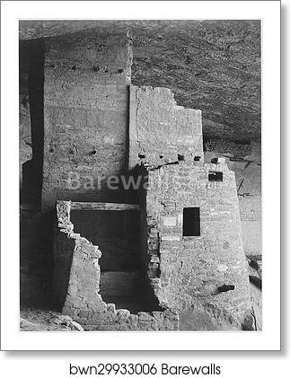 Close-up, "Cliff Palace, Mesa Verde National Park," Colorado. (Vertical Orientation). Photographs of National Parks and Monuments, compiled 1941 - 1942, documenting the period ca. 1933 - 1942 by Ansel Adams (1902-1984), Art Print Close-up, "Cliff Palace, Mesa Verde National Park," Colorado. (Vertical Orientation). Photographs of National Parks and Monuments, compiled 1941 - 1942, documenting the period ca. 1933 - 1942 by Ansel Adams (1902-1984), Art Print