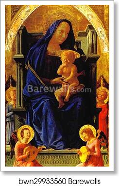 Madonna Enthroned. Panel from the Pisa Altar by Masaccio, Art Print Madonna Enthroned. Panel from the Pisa Altar by Masaccio, Art Print