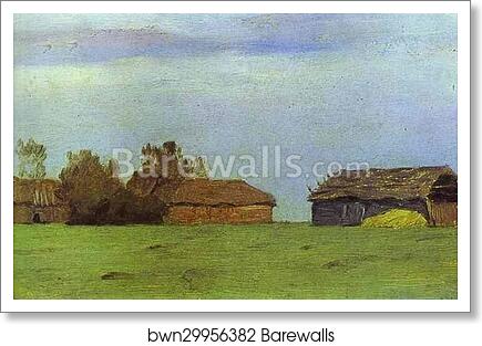 Landscape with Buildings by Isaac Levitan, Art Print