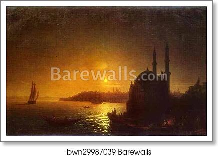 View of Constantinople by Moonlight by Ivan Aivazovsky, Art Print
