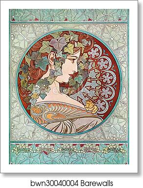 Ivy by Alphonse Mucha, Art Print