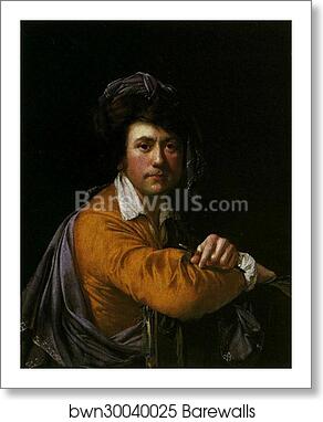 Self-Portrait at the Age of About Forty by Joseph Wright Of Derby, Art Print