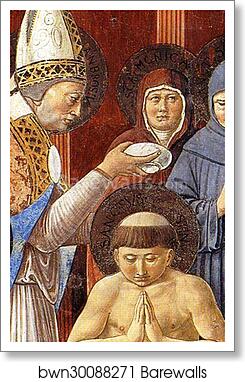 Baptism of St. Augustine. Detail by Benozzo Gozzoli, Art Print Baptism of St. Augustine. Detail by Benozzo Gozzoli, Art Print