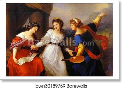 Self-Portrait Hesitating Between the Arts of Music and Painting by Angelica Kauffman, Art Print Self-Portrait Hesitating Between the Arts of Music and Painting by Angelica Kauffman, Art Print