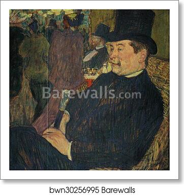 Portrait of Monsieur Delaporte at the Jardin de Paris by Henri De Toulouse-Lautrec, Art Print
