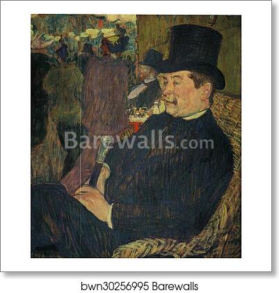 Portrait of Monsieur Delaporte at the Jardin de Paris by Henri De Toulouse-Lautrec, Art Print Portrait of Monsieur Delaporte at the Jardin de Paris by Henri De Toulouse-Lautrec, Art Print