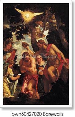 The Baptism of Christ by Paolo Veronese, Art Print