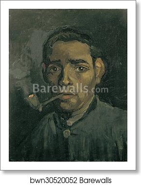 Head of a man by Vincent Van Gogh, Art Print