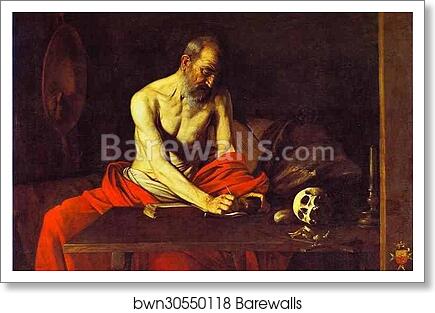 St. Jerome by Caravaggio, Art Print