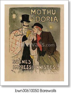 Les Scènes impressionistes, "Mothu et Doria" by Théophile Steinlen, Art Print