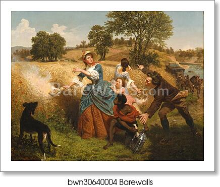 Mrs. Schuyler Burning Her Wheat Fields on the Approach of the British by Emanuel Leutze, Art Print
