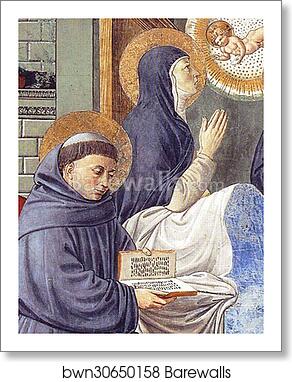 Death of St. Monica. Detail by Benozzo Gozzoli, Art Print