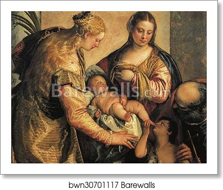 The Holy Family with St.Barbara and the Young St. John the Baptist by Paolo Veronese, Art Print The Holy Family with St.Barbara and the Young St. John the Baptist by Paolo Veronese, Art Print
