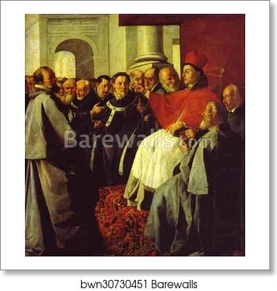 St. Bonaventura at the Council of Lyons by Francisco De Zurbarán, Art Print St. Bonaventura at the Council of Lyons by Francisco De Zurbarán, Art Print