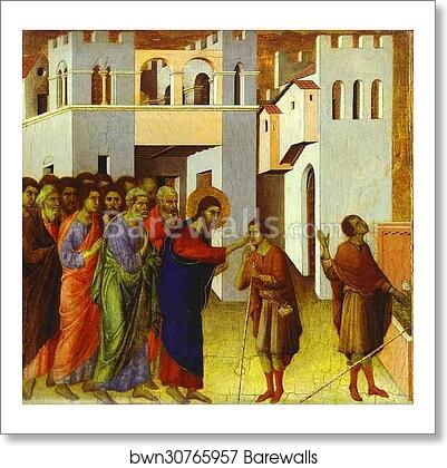 Maestà (back, predella) The Healing of the Blind Man by Duccio Di Buoninsegna, Art Print Maestà (back, predella) The Healing of the Blind Man by Duccio Di Buoninsegna, Art Print