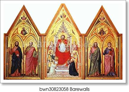 Stefaneschi Polyptych. Side showing St. Peter by Giotto, Art Print
