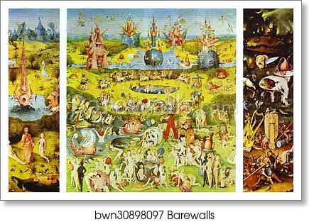 Garden of Earthly Delights (Triptych) by Hieronymus Bosch, Art Print