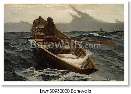 The Fog Warning / Halibut Fishing by Winslow Homer, Art Print