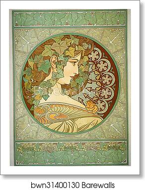 Ivy by Alphonse Mucha, Art Print