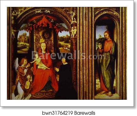 Altar of Saints John the Baptist and John the Evangelist by Hans Memling, Art Print