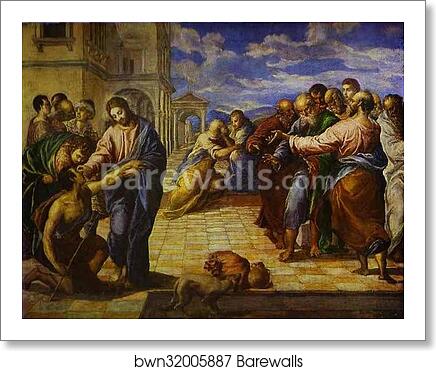 Christ Healing the Blind Man by El Greco, Art Print