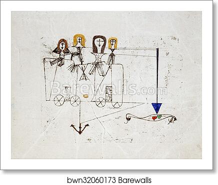 The Virtue Wagon (to the memory of October 5, 1922) by Paul Klee, Art Print