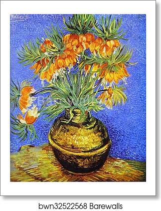 Imperial Crown Fritillaria in a Copper Vase by Vincent Van Gogh, Art Print Imperial Crown Fritillaria in a Copper Vase by Vincent Van Gogh, Art Print