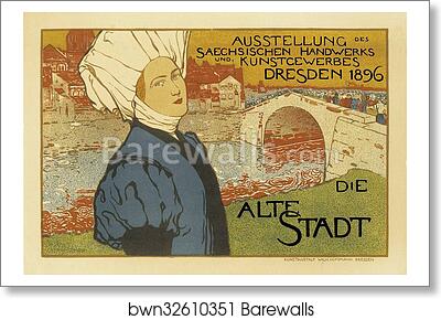 L'Exposition saxonne commerciale et artistique de Dresde en 1896, "la Vielle Ville" by Anton Otto Fischer, Art Print L'Exposition saxonne commerciale et artistique de Dresde en 1896, "la Vielle Ville" by Anton Otto Fischer, Art Print