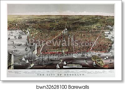 City of Brooklyn, New York. Map by Currier & Ives, 1879 by Currier & Ives, Art Print City of Brooklyn, New York. Map by Currier & Ives, 1879 by Currier & Ives, Art Print