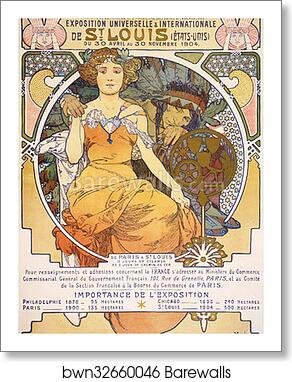 Exposition Universelle & Internationale De St. Louis by Alphonse Mucha, Art Print