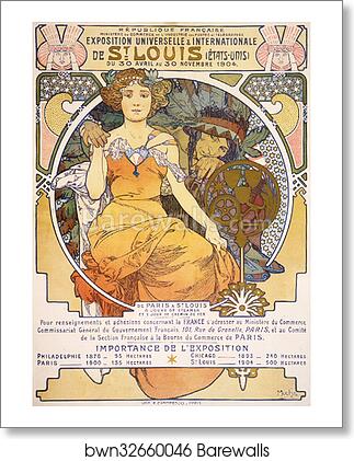 Exposition Universelle & Internationale De St. Louis by Alphonse Mucha, Art Print Exposition Universelle & Internationale De St. Louis by Alphonse Mucha, Art Print