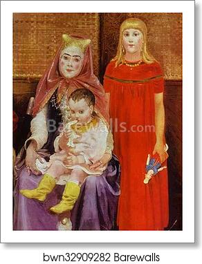 A Merchant Family in the XVII century. Detail by Andrey Ryabushkin, Art Print