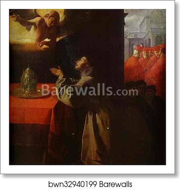 St. Bonaventura at Pray by Francisco De Zurbarán, Art Print