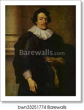 Portrait of a Gentleman Dressed in Black, in Front of a Pillar by Sir Anthony Van Dyck, Art Print Portrait of a Gentleman Dressed in Black, in Front of a Pillar by Sir Anthony Van Dyck, Art Print