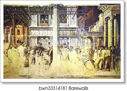 Martyrdom of St. Christopher and the Transport of his Body. (Lives of St. James and St. Christopher) by Andrea Mantegna, Art Print Martyrdom of St. Christopher and the Transport of his Body. (Lives of St. James and St. Christopher) by Andrea Mantegna, Art Print