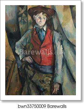 Boy in a Red Waistcoat by Paul Cézanne, Art Print
