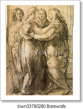 Study for the Visitation by Jacopo Carrucci, Known As Pontormo, Art Print