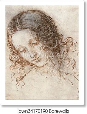 Head of Leda by Leonardo Da Vinci, Art Print