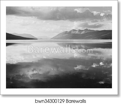 Lake and mountains, "McDonald Lake, Glacier National Park," Montana.  Photographs of National Parks and Monuments, compiled 1941 - 1942, documenting the period ca. 1933 - 1942 by Ansel Adams (1902-1984), Art Print Lake and mountains, "McDonald Lake, Glacier National Park," Montana.  Photographs of National Parks and Monuments, compiled 1941 - 1942, documenting the period ca. 1933 - 1942 by Ansel Adams (1902-1984), Art Print