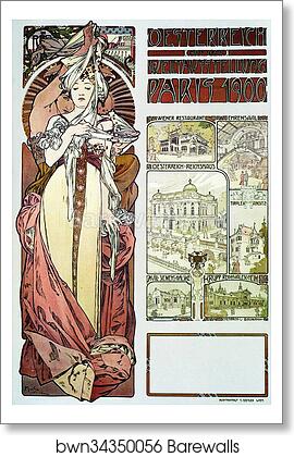 Oesterreich Auf Der Weltausstellung Paris 1900 by Alphonse Mucha, Art Print Oesterreich Auf Der Weltausstellung Paris 1900 by Alphonse Mucha, Art Print