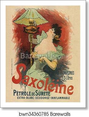 Saxoléine Pétrole de Sureté 1892 by Jules Chéret, Art Print
