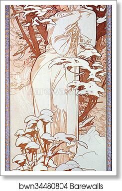 Winter by Alphonse Mucha, Art Print