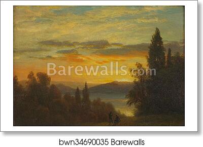 On the Hudson River Near Irvington by Albert Bierstadt, Art Print On the Hudson River Near Irvington by Albert Bierstadt, Art Print