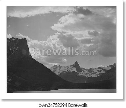 St. Mary's Lake, Glacier National Park, Montana.  Photographs of National Parks and Monuments, compiled 1941 - 1942, documenting the period ca. 1933 - 1942 by Ansel Adams (1902-1984), Art Print
