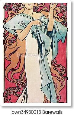 Champagne Ruinart by Alphonse Mucha, Art Print