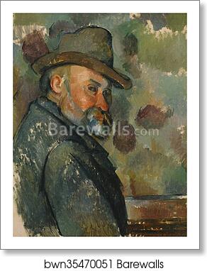 Self-Portrait with a Hat by Paul Cézanne, Art Print