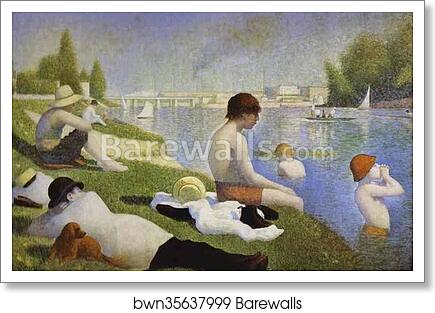 Bathers at Asnières by Georges Seurat, Art Print