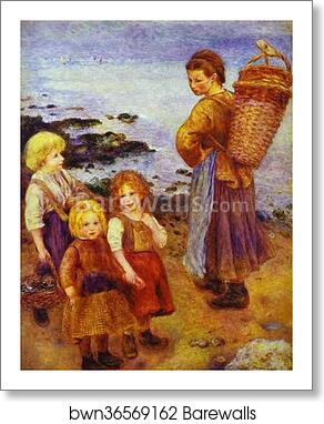 Mussel Collectors at Berneval (Coast of Normandy) by Pierre-Auguste Renoir, Art Print