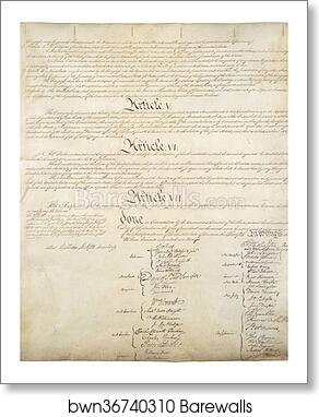 Constitution of the United States, Page 4 of 4 by Constitutional Convention, Art Print