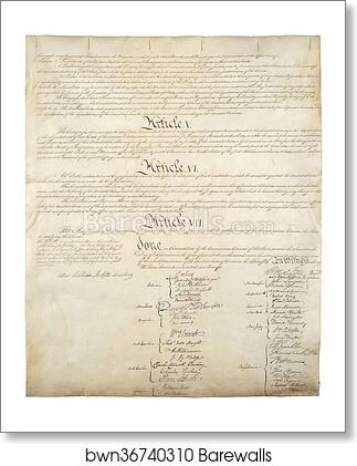 Constitution of the United States, Page 4 of 4 by Constitutional Convention, Art Print Constitution of the United States, Page 4 of 4 by Constitutional Convention, Art Print